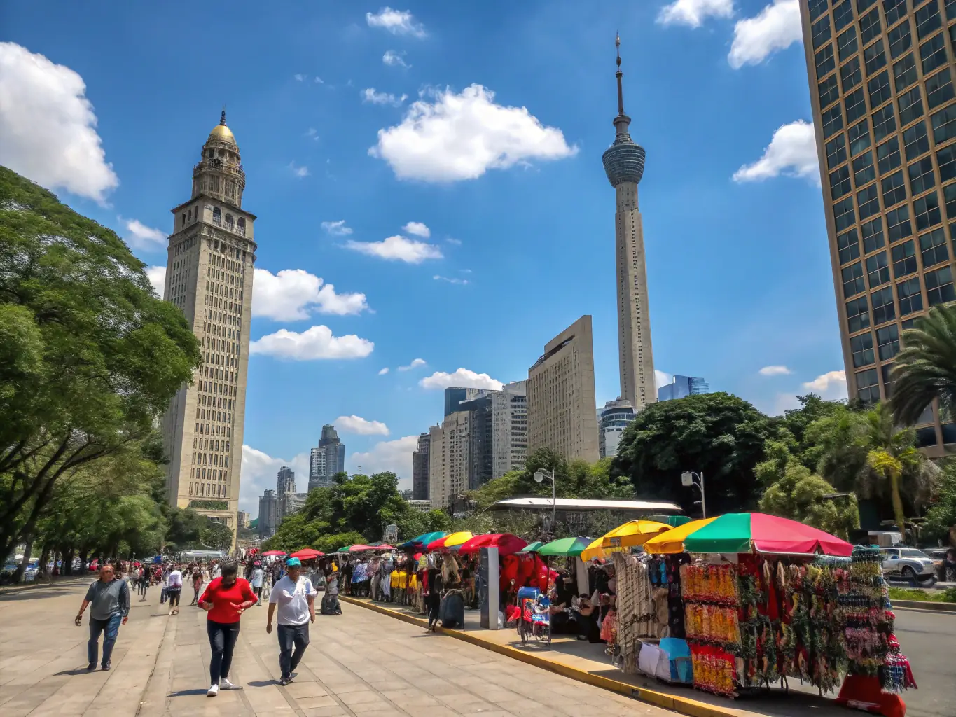 A captivating image of a bustling city street with iconic landmarks, representing specific destination travel and cultural immersion.